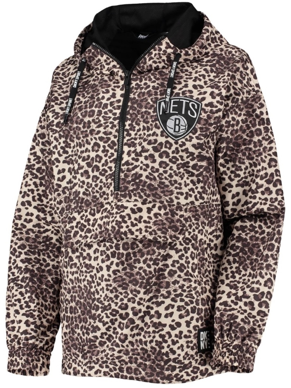 DKNY Women's NBA Brooklyn Nets Leopard Windbreaker Jacket Size S (Orig. $129)